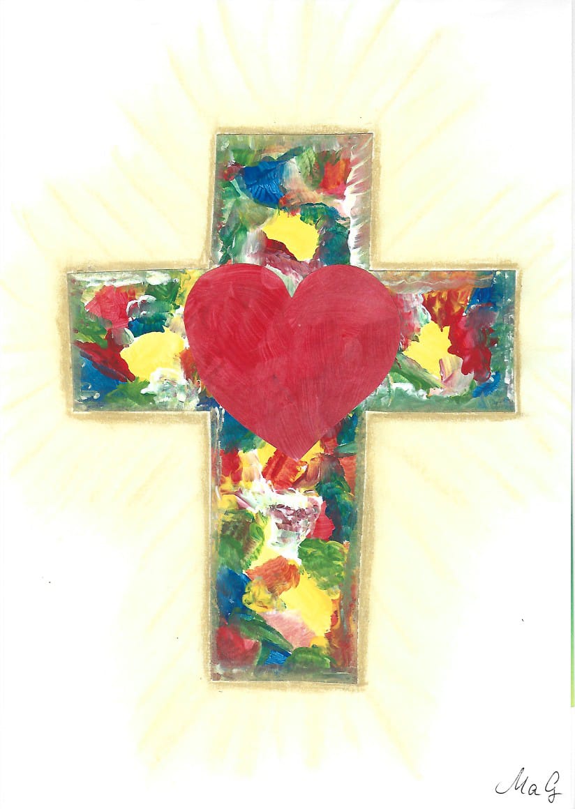 image from Colorful cross with heart